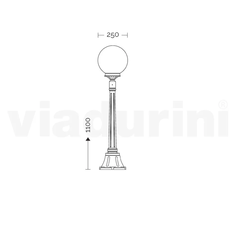 Lampione Alto 110 cm in Acrilico e Alluminio Antracite Made in Italy - Trovaantracite Viadurini