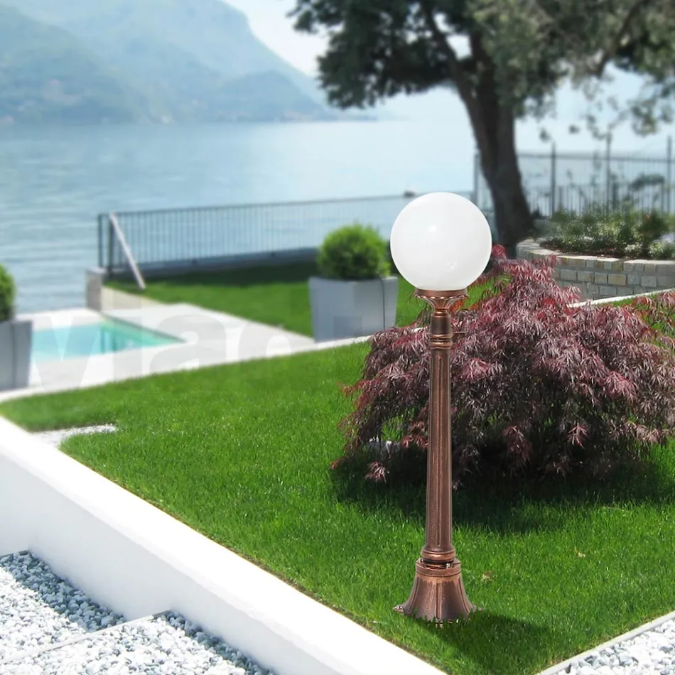 Lampione Alto 110 cm in Acrilico e Alluminio Nero Made in Italy - Trovanero Viadurini