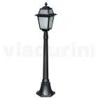 Lampione Alto 116 cm da Giardino in Alluminio Antracite e Vetro Sabbiato - Elric Viadurini