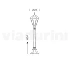 Lampione Alto 117 cm da Giardino in Vetro e 5 Finiture di Alluminio - Pinako Viadurini