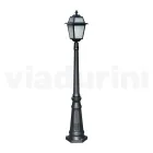 Lampione Alto 152 cm da Giardino in Alluminio Antracite e Vetro Sabbiato - Elric Viadurini
