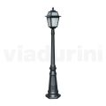 Lampione Alto 152 cm da Giardino in Alluminio Antracite e Vetro Sabbiato - Elric