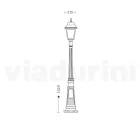 Lampione Alto 152 cm in Vetro e Alluminio Antracite Made in Italy - Scintilla Viadurini