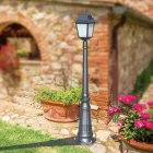 Lampione Alto 152 cm in Vetro e Alluminio Antracite Made in Italy - Scintilla Viadurini