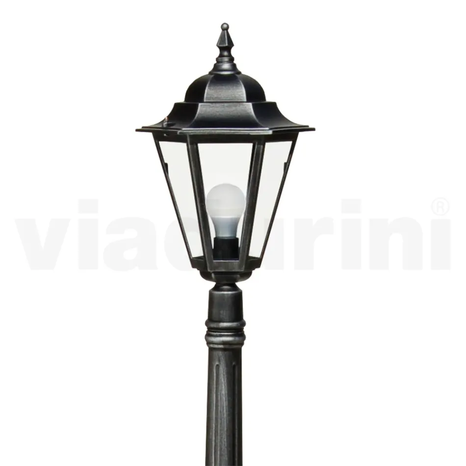 Lampione Alto 154 cm da Giardino in Vetro e 5 Finiture di Alluminio - Pinako Viadurini