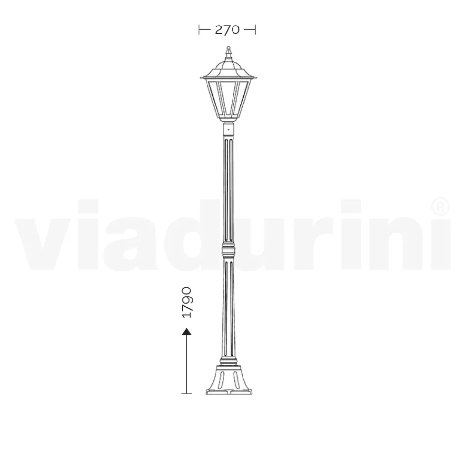 Lampione Alto 179 cm da Giardino in Vetro e 5 Finiture di Alluminio - Pinako Viadurini