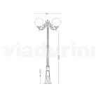 Lampione Alto 200 cm in Acrilico e Alluminio Nero Made in Italy - Trovanero Viadurini