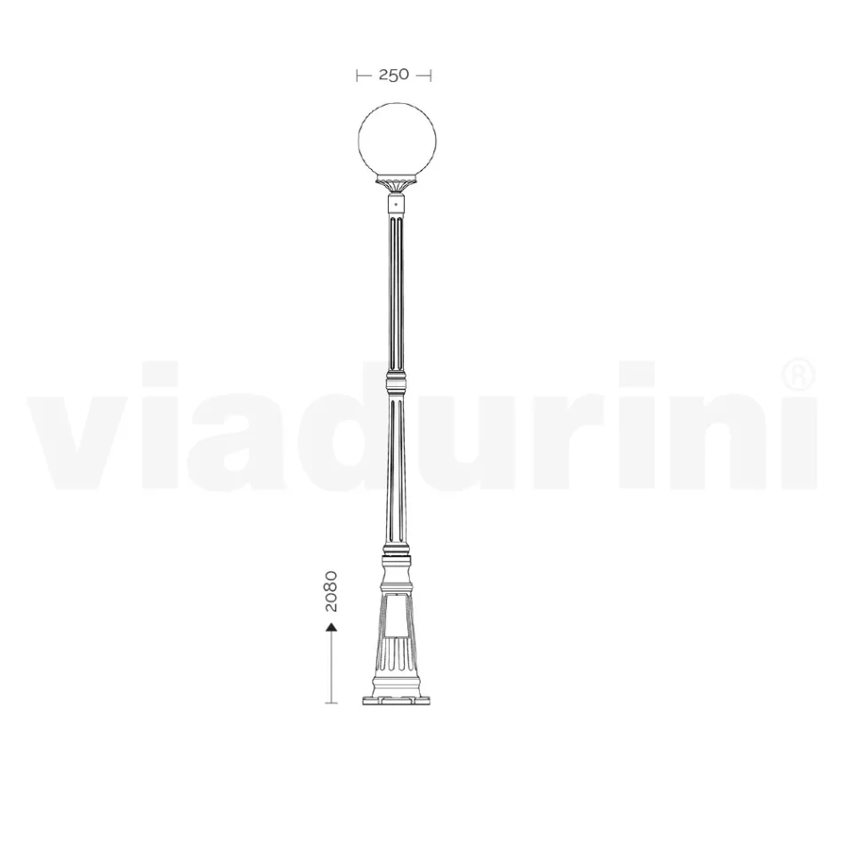Lampione Alto 208 cm in Acrilico e Alluminio Antracite Made in Italy - Trovaantracite Viadurini