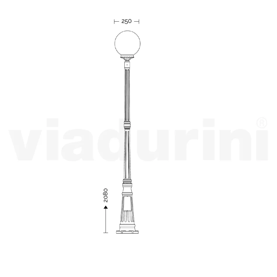 Lampione Alto 208 cm in Acrilico e Alluminio Bianco Made in Italy - Trovabianco Viadurini
