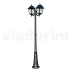 Lampione Alto 208 cm in Vetro e Alluminio Antracite Made in Italy - Scintilla Viadurini