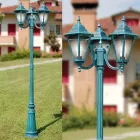 Lampione Alto 211 cm da Giardino in Vetro e 5 Finiture di Alluminio - Pinako Viadurini