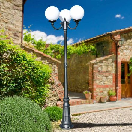 Lampione Alto 212 cm in Acrilico e Alluminio Antracite Made in Italy - Trovaantracite Viadurini