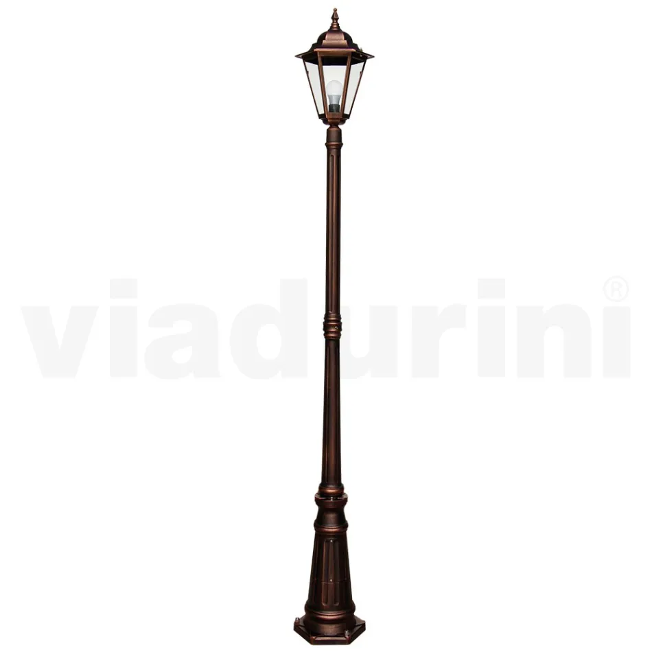 Lampione Alto 215 cm da Giardino in Vetro e 5 Finiture di Alluminio - Pinako Viadurini