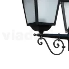 Lampione Alto 219 cm da Giardino in Alluminio Antracite e Vetro Sabbiato - Elric Viadurini