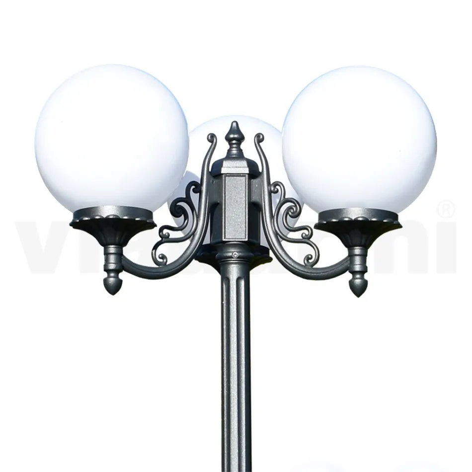 Lampione Alto 230 cm in Acrilico e Alluminio Antracite Made in Italy - Trovaantracite Viadurini