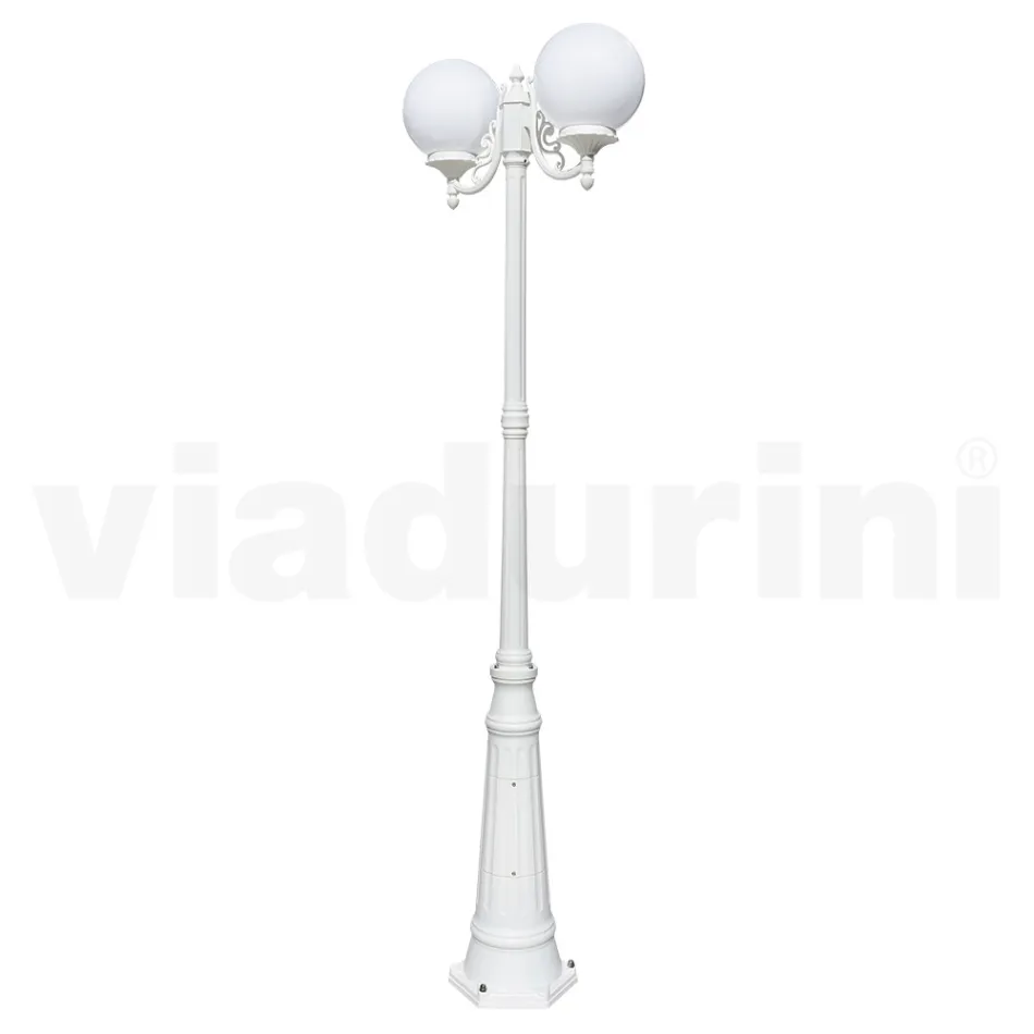Lampione Alto 230 cm in Acrilico e Alluminio Bianco Made in Italy - Trovabianco Viadurini