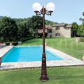 Lampione Alto 230 cm in Acrilico e Alluminio Nero Made in Italy - Trovanero