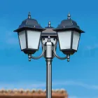Lampione Alto 238 cm in Vetro e Alluminio Antracite Made in Italy - Scintilla Viadurini