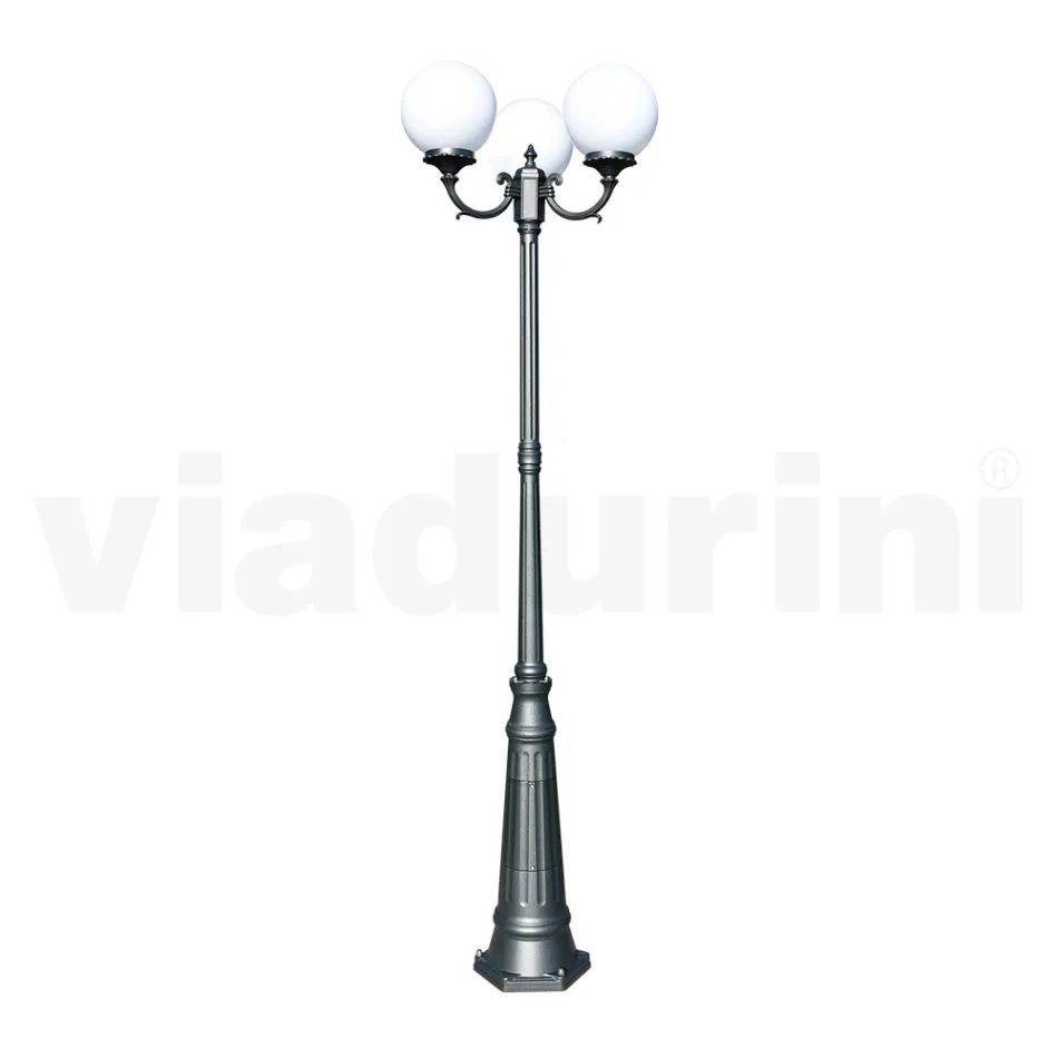 Lampione Alto 242 cm in Acrilico e Alluminio Antracite Made in Italy - Trovaantracite Viadurini