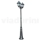 Lampione Alto 249 cm da Giardino in Alluminio Antracite e Vetro Sabbiato - Elric Viadurini