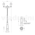 Lampione Alto 255 cm in Vetro e Alluminio Antracite Made in Italy - Scintilla Viadurini