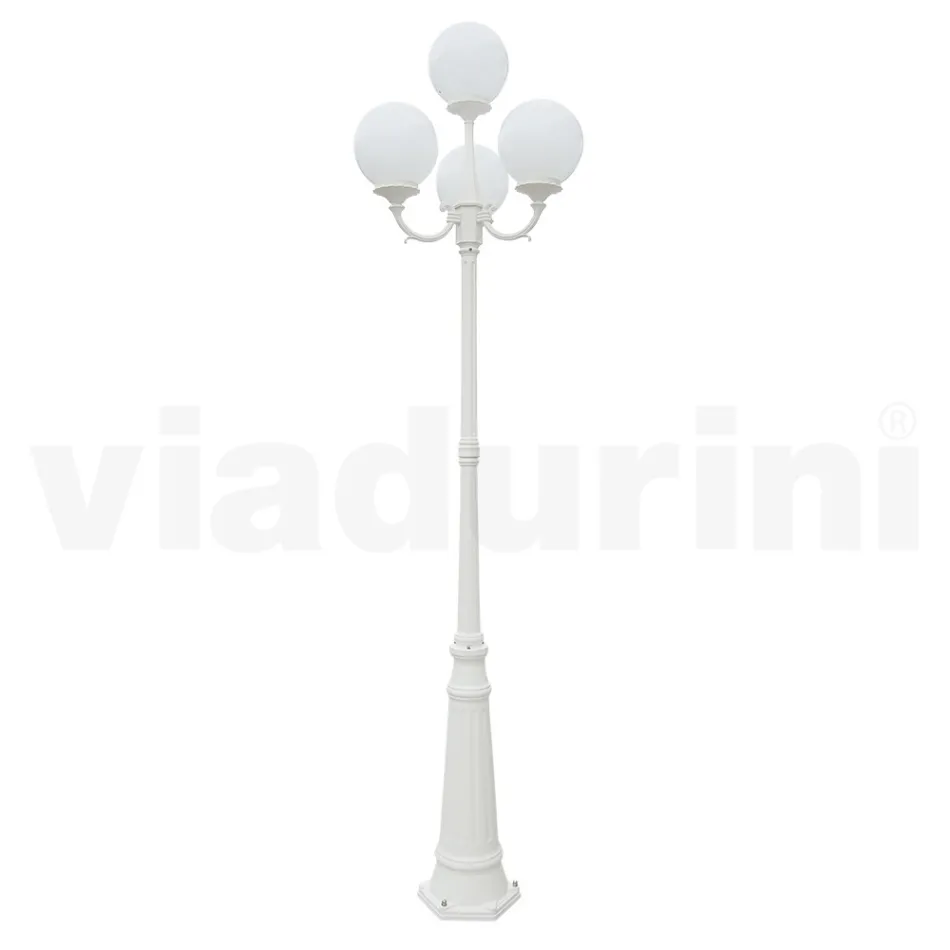 Lampione Alto 270 cm in Acrilico e Alluminio Bianco Made in Italy - Trovabianco Viadurini