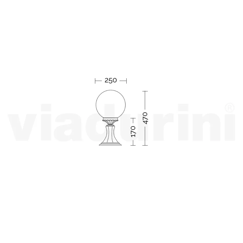 Lampione Alto 47 cm in Acrilico e Alluminio Bianco Made in Italy - Trovabianco Viadurini