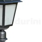 Lampione Alto 76,5 cm da Giardino in Alluminio Antracite e Vetro Sabbiato - Elric Viadurini