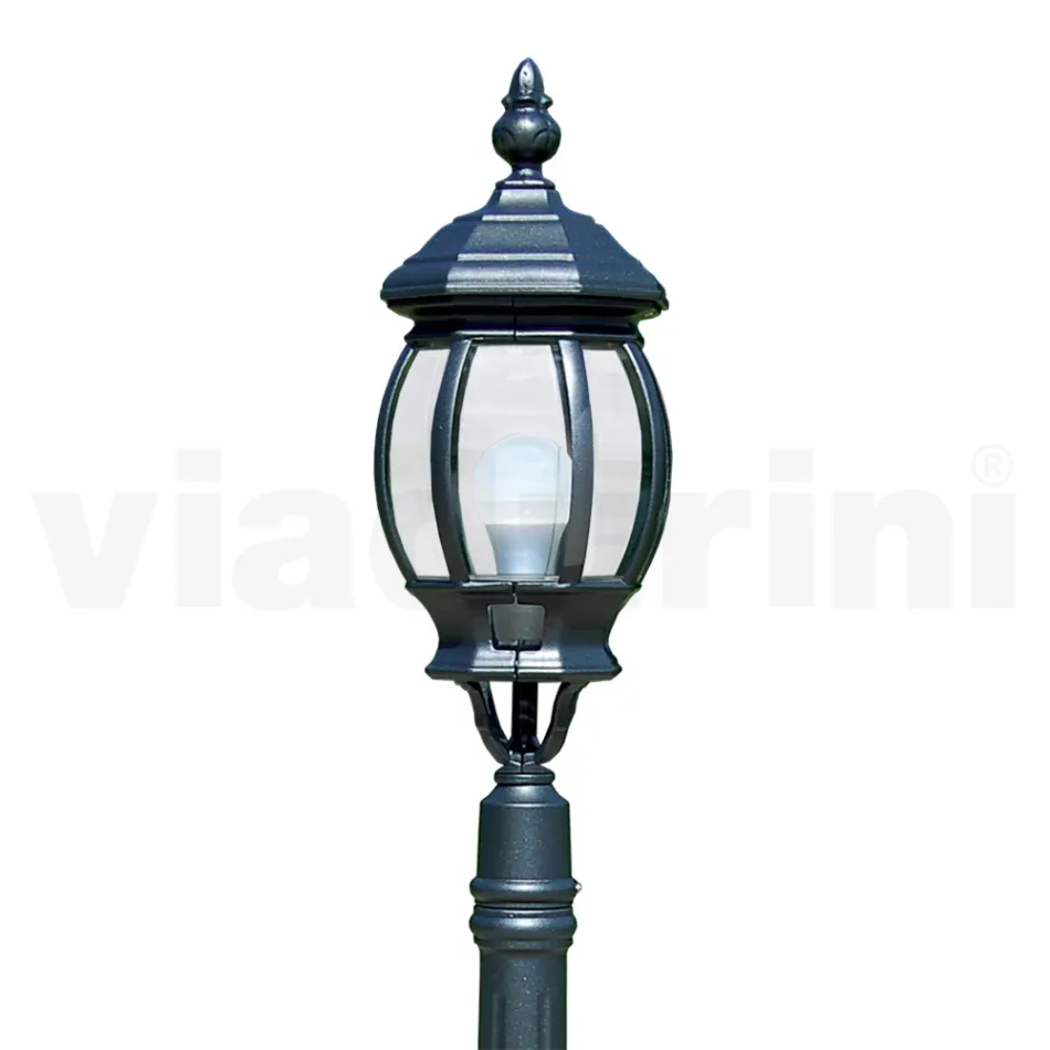 Lampione Basso per Esterno in Alluminio Antracite Made in Italy - Impero Viadurini