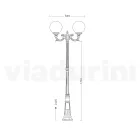 Lampione da Esterno 212 cm in Acrilico e Alluminio Nero Made in Italy - Trovanero Viadurini