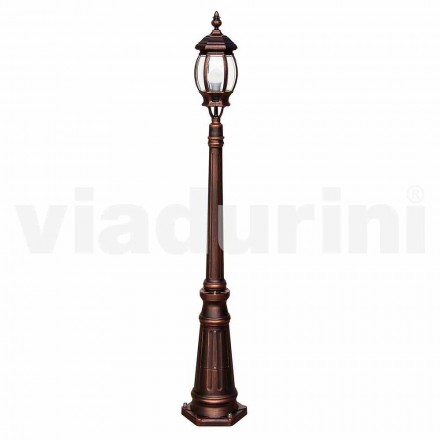 Lampione da esterno a una luce in alluminio made in Italy, Anika Viadurini