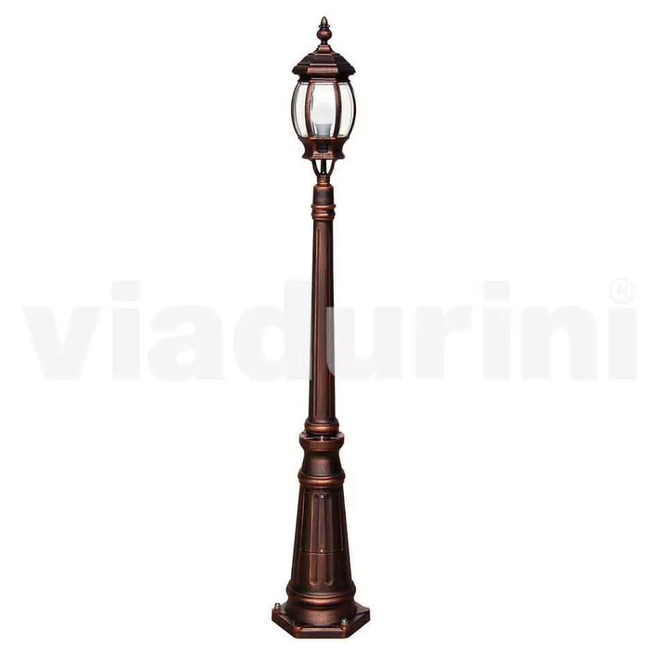 Lampione da esterno a una luce in alluminio made in Italy, Anika Viadurini