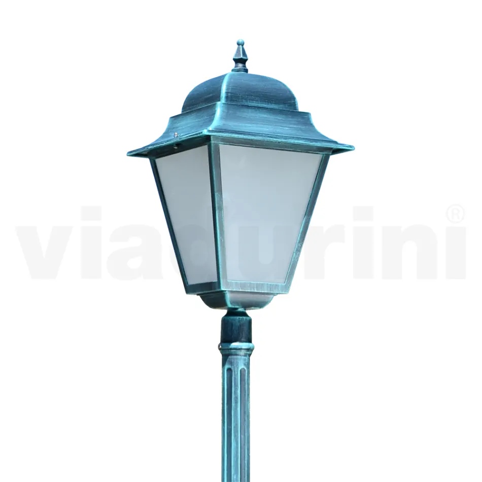 Lampione da Esterno Alto 222 cm in Vetro e Alluminio Pressofuso - Alchimista Viadurini