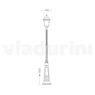 Lampione da Esterno Alto 252 cm in Vetro e Alluminio Pressofuso - Alchimista Viadurini