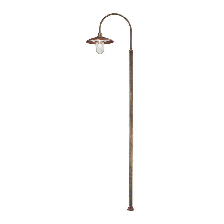 Lampione da Esterno con Montatura in Ottone Made in Italy - Chiocciola Viadurini