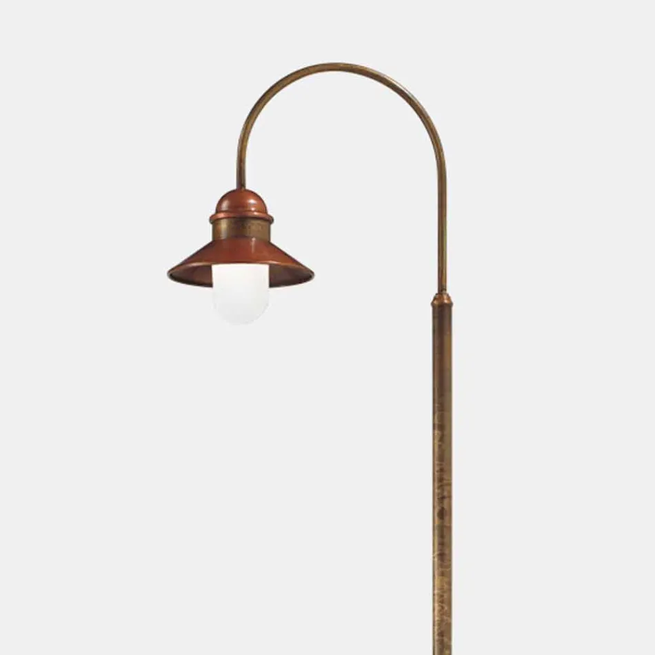 Lampione da Giardino con Arco Alto o Basso Ottone e Rame - Bordo by Il Fanale Viadurini