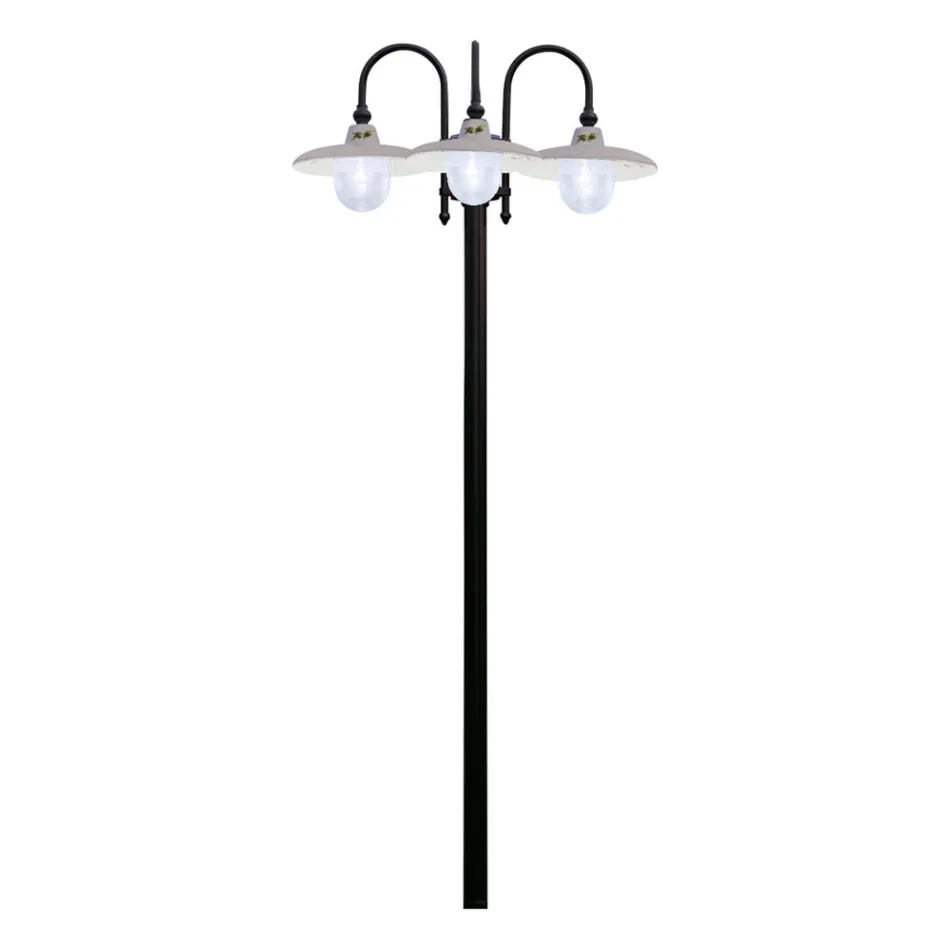 Lampione da Giardino in Alluminio a 1 o 2 o 3 Luci Design - Campobasso Viadurini