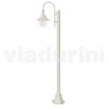 Lampione da giardino in alluminio bianco con 1 luce prodotto in Italia, Anusca