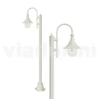 Lampione da giardino in alluminio bianco con 1 luce prodotto in Italia, Anusca Viadurini