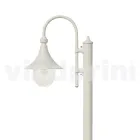 Lampione da giardino in alluminio bianco con 1 luce prodotto in Italia, Anusca Viadurini