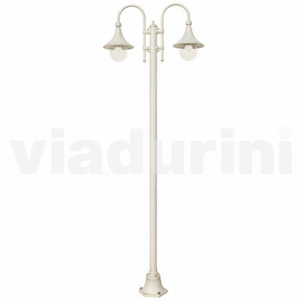 Lampione da giardino in alluminio pressofuso bianco made Italy, Anusca Viadurini
