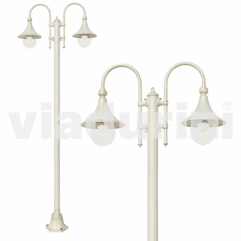 Lampione da giardino in alluminio pressofuso bianco made Italy, Anusca Viadurini