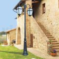 Lampione Giardino a 2 Luci in Alluminio e Vetro Made in Italy - Vivian