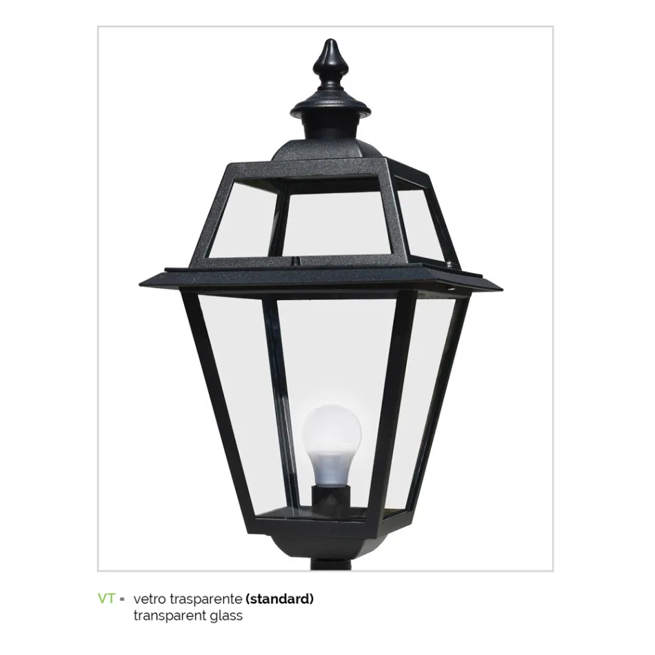 Lampione Giardino a 2 Luci in Alluminio e Vetro Made in Italy - Vivian Viadurini