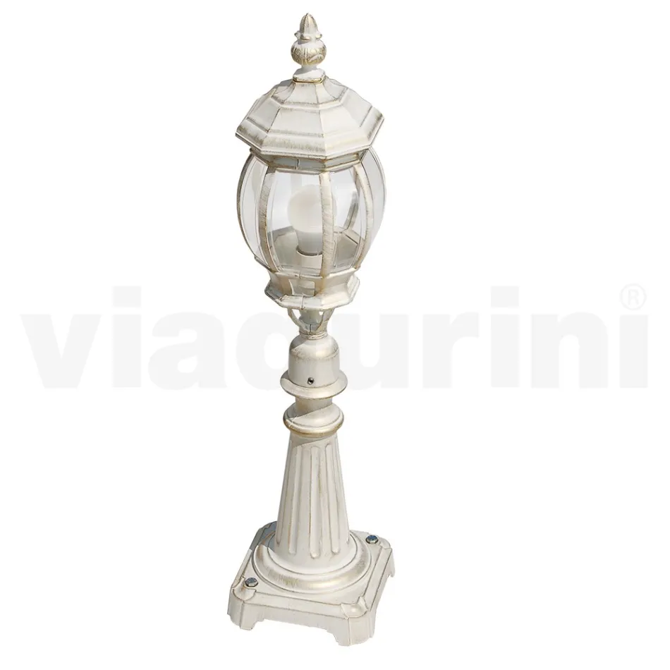 Lampione Giardino Stile Vintage in Alluminio Bianco Made in Italy - Dodo Viadurini
