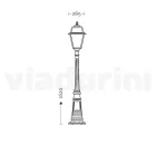 Lampione Giardino Stile Vintage in Alluminio e Vetro Made in Italy - Doroty Viadurini