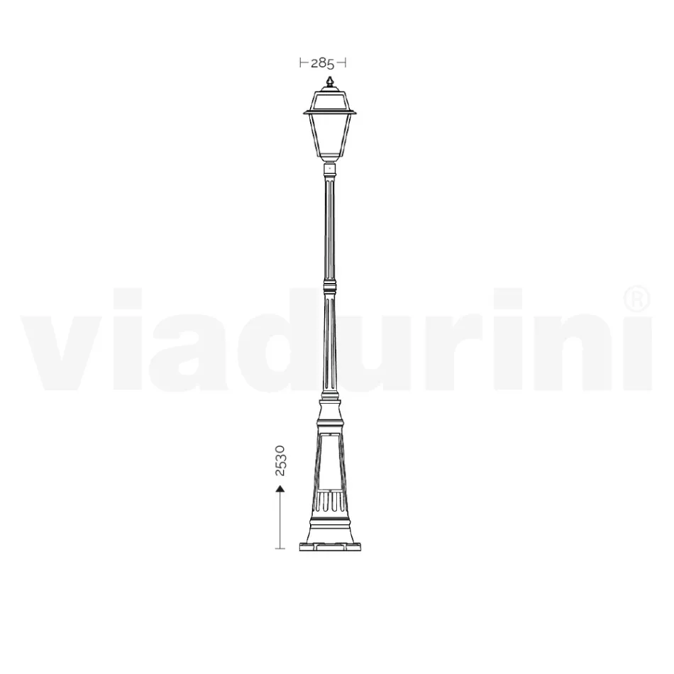 Lampione Giardino Stile Vintage in Alluminio e Vetro Made in Italy - Doroty Viadurini