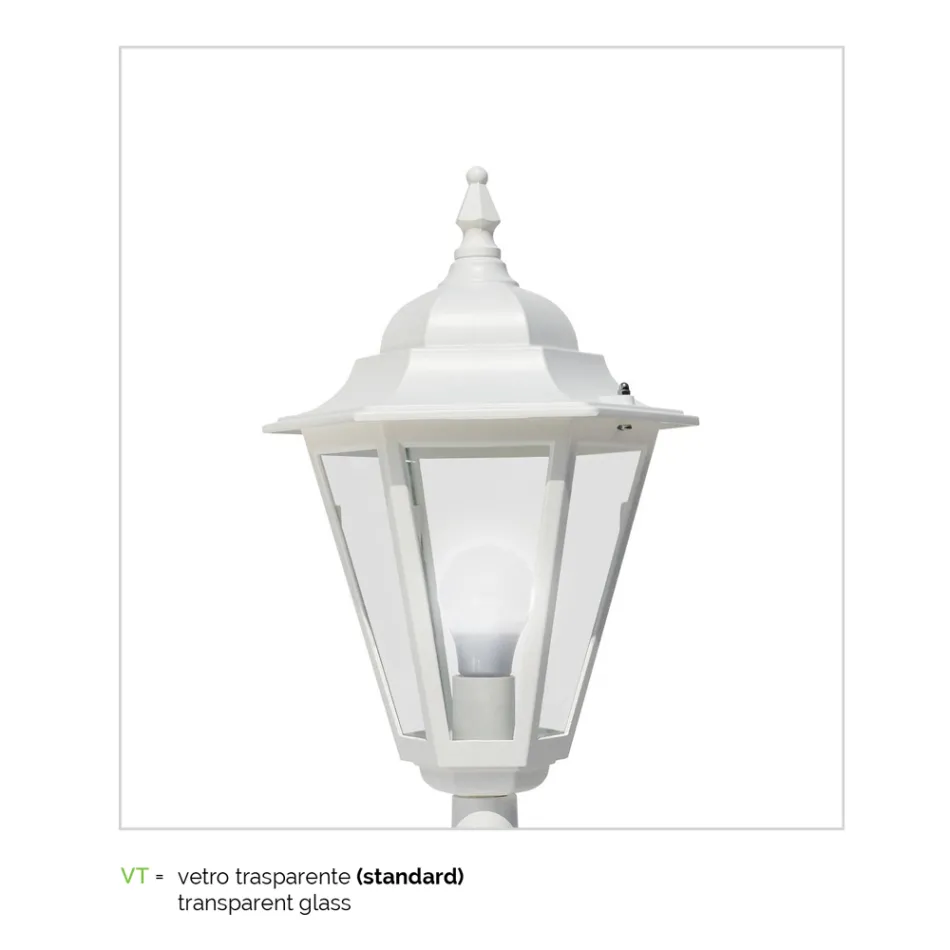 Lampione per Esterno Vintage in Alluminio Bianco Made in Italy - Terella Viadurini