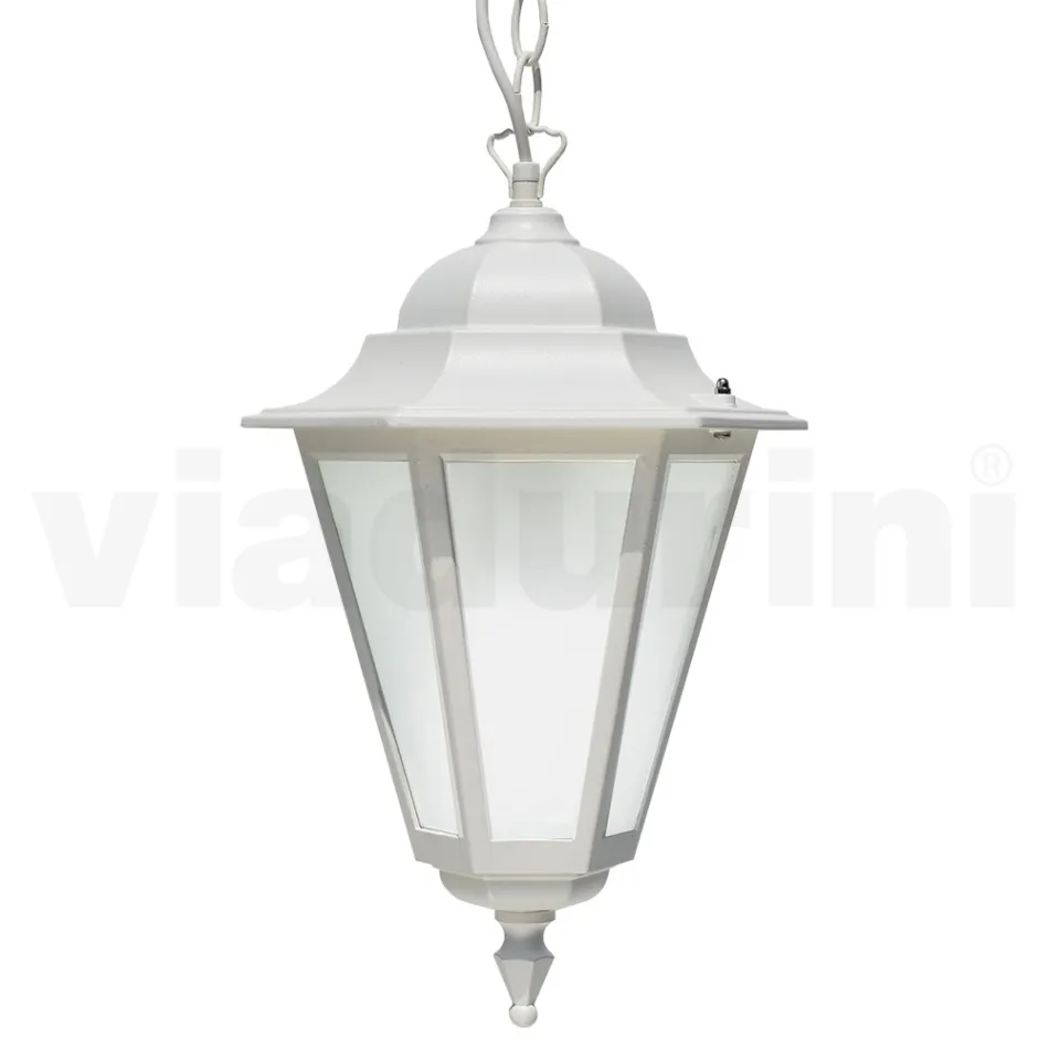 Lanterna da Esterno Vintage in Alluminio Bianco Made in Italy - Terella Viadurini