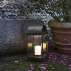 Lanterna da giardino con candela in ferro o ottone Il Fanale Viadurini
